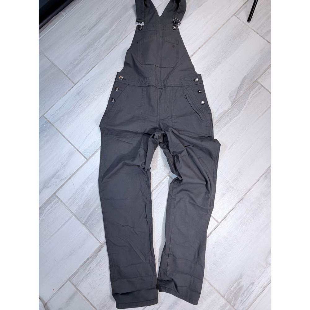 Royal Robbins Half Dome Overalls Gray Organic Cotton Utility Workwear Womens S